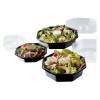 Plastbakke, Duni, m/l&aring;g, 1-rums 400 ml,160x160x60mm PS, black/transparent, karton a 405 stk