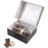 Kage&aelig;ske, Design 2153,125x125x50mm Pap, sort, Chocolate box with window pakke a 200 stk F&oslash;devaregodk