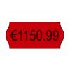 Prisetiket, Avery, RPLP1226, 1 linje 26x12mm r&oslash;d, antal etiketter pr. ark : 1500 rulle a 1500 etiket