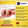 Prisetiket, Avery, RPLP1626, 2 linjer 26x16mm r&oslash;d, antal etiketter pr. ark : 1200 rulle a 1200 etike