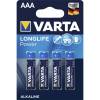 Batteri, Varta LA03, AAA Longlife Power pakke a 4 stk