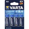 Batteri, Varta LA06, AA Longlife Power pakke a 4 stk