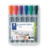 Marker, Staedtler Lumocolor, 356 WP6 2MM, assorteret, permanent, s&aelig;t af 6 stk
