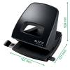 Hulapperat, Leitz Recycle, sort antal ark: 30, 2-huls