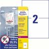 Laseretiket, Avery, L8002-10 210x148mm hvid, antal etiketter pr. ark : 2 pakke a 20 stk