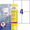 Laseretiket, Avery, 687860 105x148mm hvid, antal etiketter pr. ark : 4 pakke a 40 stk