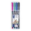 OHP-pen, Staedtler Lumocolor,  317 0,8-1,0MM, assorteret, permanent pakke a 4 stk