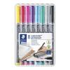 OHP-pen, Staedtler Lumocolor,  317 0,8-1,0MM, assorteret, permanent pakke a 8 stk