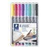 OHP-pen, Staedtler Lumocolor,  318 0,6MM, assorteret, permanent pakke a 8 stk
