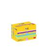 Notes, Post-it, Super sticky, assorteret 48x48mm, pakke a 12 stk 100% PEFC Certified