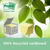 Notes, Post-it, Recycle, gul, 48x48mm pakke a 12 stk, 100% PEFC Certified