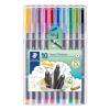 Fineliner, Staedtler Triplus,  334 0,1-0,5MM, assorteret, S&aelig;t med 10 stk