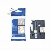Labeltape, Brother, TZER254, satin 24mmx4.00m guld/hvid