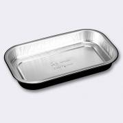 Foliebakke, Plus Pack, 1-Compartments Rektangul&aelig;r 650 ml,234x138x30mm aluminium, sort/aluminium pakk