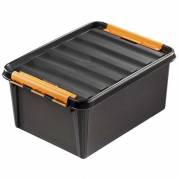 Plastkasse SmartStore, Pro, sort 32L med l&aring;g , 500mm x 390mm x 260mm