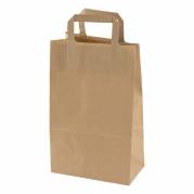 Papirb&aelig;repose, 220 x 125 x 350 mm flat bag, Papir, brun, pakke a 250 stk palle 36 pakker, palle a 36