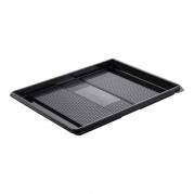 Plastbakke, Plus Pack Zen, Rektangul&aelig;r 320x250x20mm PET, sort, karton a 120 stk F&oslash;devaregodkendt
