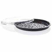 L&aring;g t/plastbakke, F&aelig;rch, P 78-50A., Rund &Oslash; 330, h&oslash;jde 23, v&aelig;gt: 301 PET, transparent, T/Pizza and Ta