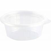 L&aring;g t/plastbakke, Duni Fixpack, Rund &Oslash; 112, h&oslash;jde 6 PP, transparent, karton a 700 stk