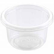 Plastbakke, Duni Fixpack, Rund 100 ml, &Oslash; 80, h&oslash;jde 46 A-PET, transparent, karton a 1000 stk