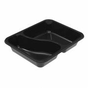 Plastbakke, F&aelig;rch, C 2227-2F, 2-rums Rektangul&aelig;r 1115 ml,178x227x43mm C-PET, sort, t/ovn & microovn