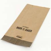 Bagerpose, 90 x 190 x 370 mm, flat film Papir, brun, Printed, pakke a 500 stk palle 60 pakker, Frisk