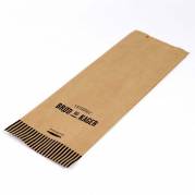 Bagerpose, 160 x 455 mm, flat bag, Papir brun, Printed, pakke a 500 stk palle a 54 kartoner, F&oslash;devar