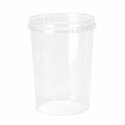 Plastb&oslash;tte, Handy-lock, Rund 520 ml, &Oslash; 97, h&oslash;jde 55 PP, transparent, m/l&aring;g, kasse a 360 s&aelig;t