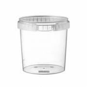 Plastb&oslash;tte, Handy-lock, Rund 1180 ml, &Oslash; 133, h&oslash;jde 150 PP, transparent, m/l&aring;g, &aelig;ske a 180 s&aelig;t