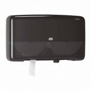 Toiletpapirdispenser ruller, Tork T2 Mini Twin, sort 432mmx146mm x 275mm