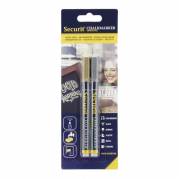 Chalkmarker, Securit, ORIGINAL, 1-2MM metallic, permanent, pakke a 2 stk