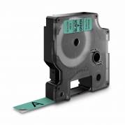 Labeltape, Dymo D1, 45019 S0720590 12mmx7.00m sort/gr&oslash;n