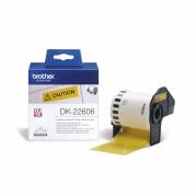 Etiket, Brother, DK-22606 62mmx15.24m sort/gul