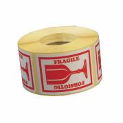 Etiket, Fragile / Forsigtig, 45x65mm rulle a 1000 stk