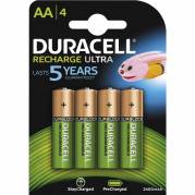 Batteri, Duracell 2400MAH, Recharge AA pakke a 4 stk