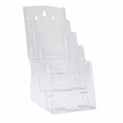 Brochure holder, BNT, A6 4 rum til bord transparent