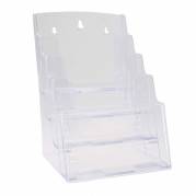 Brochure holder, BNT A5 4 rum til bord/v&aelig;g, transparent