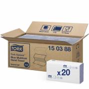 Papirh&aring;ndkl&aelig;der ark, Tork Premium Extra Soft, H2, 2 lag, bl&aring; 213mmx234mm, &aelig;ske a 4740 ark FSC Recycl