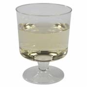 Drikkeb&aelig;ger Plast, 150 ml, PS transparent, Spr&oslash;jtest&oslash;bt Hvidvin pose a 10 stk, F&oslash;devaregodkendt