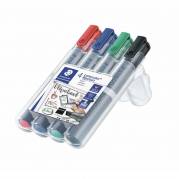 Marker, Staedtler, 356 B WP4, 2-5MM Rund spids, assorteret, permanent S&aelig;t med 4 stk
