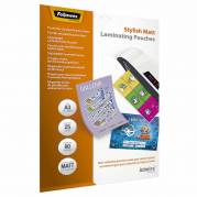 Lamineringslomme, Fellowes Stylish Matt 80&micro;m, A3 transparent  pakke a 25 stk