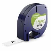 Labeltape, Dymo LetraTag, Paper Tape 12mmx4.00m hvid