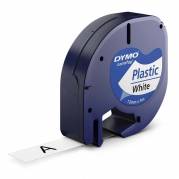 Labeltape, Dymo LetraTag, plasttape 12mmx4.00m hvid