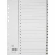 Register, Esselte, A4,210x297mm, 1-20 gr&aring; Pakke med 10 s&aelig;t