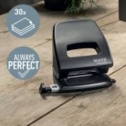 Hulapperat, Leitz Recycle, sort antal ark: 30, 2-huls