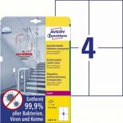 Laseretiket, Avery, L8013-100 105x148mm hvid, antal etiketter pr. ark : 4 pakke a 40 stk