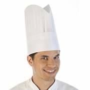 Kokkehuer, Chef hat paper, Papir, hvid pakke a 10 stk