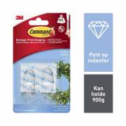 Command, 3M Command 17091CLR, hvid, kasse a 6 pakker