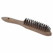 B&oslash;rster og koste Steel brush wood handle, brunx280mm