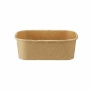 Salatbowle 750 ml,172x120x58mm Kraft, brun, Til mikroovn pakke a 50 stk F&oslash;devaregodkendt